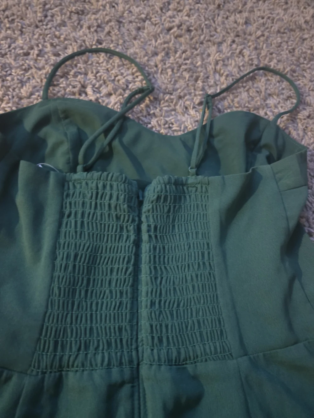 Abercrombie & Fitch Forest Green Spaghetti-Strap Maxi Dress